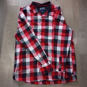 Vintage Red Plaid Men's Button-Down Shirt